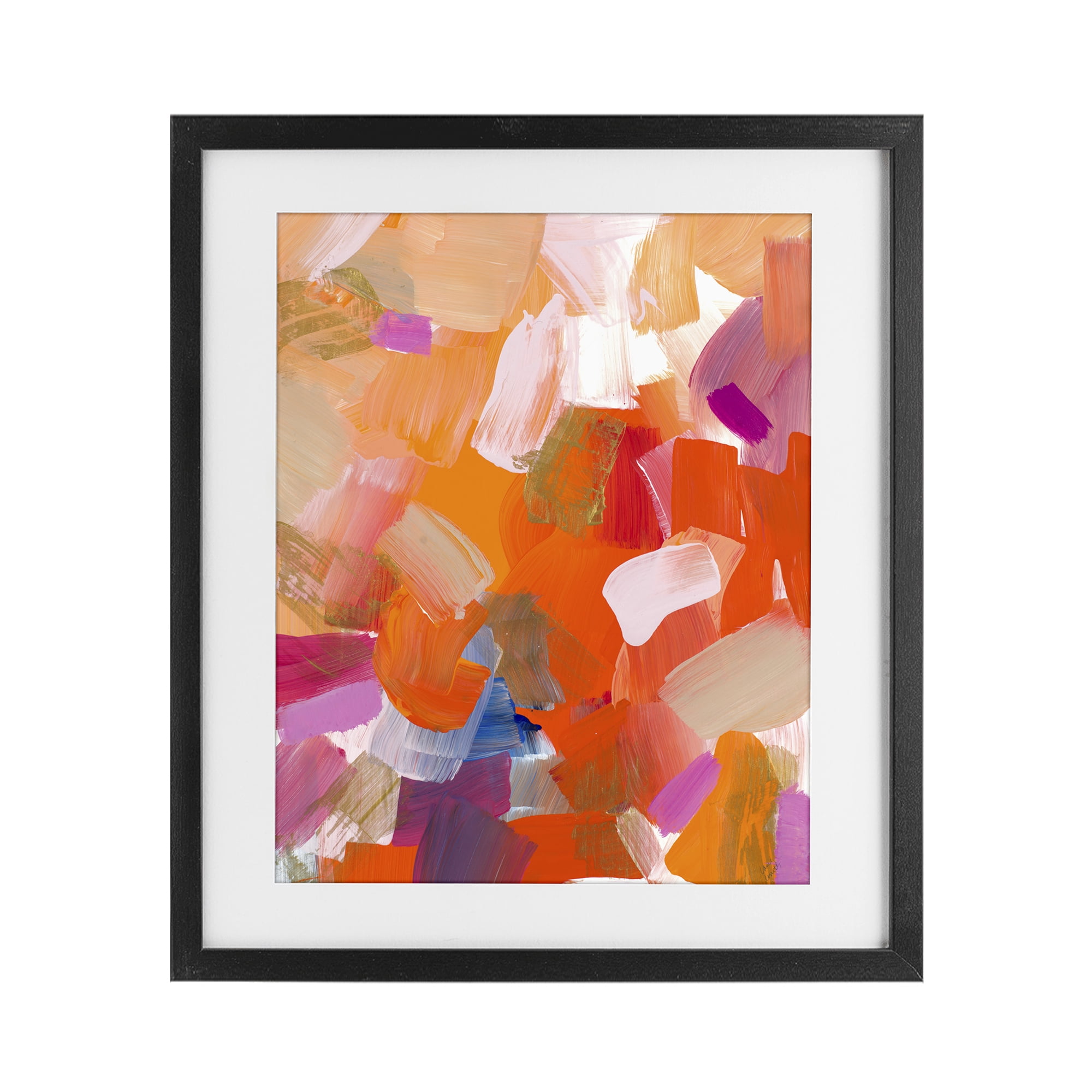 Stupell Industries Confetti Petals Abstraction Black Framed Print Under Glass, design by Lanie Loreth