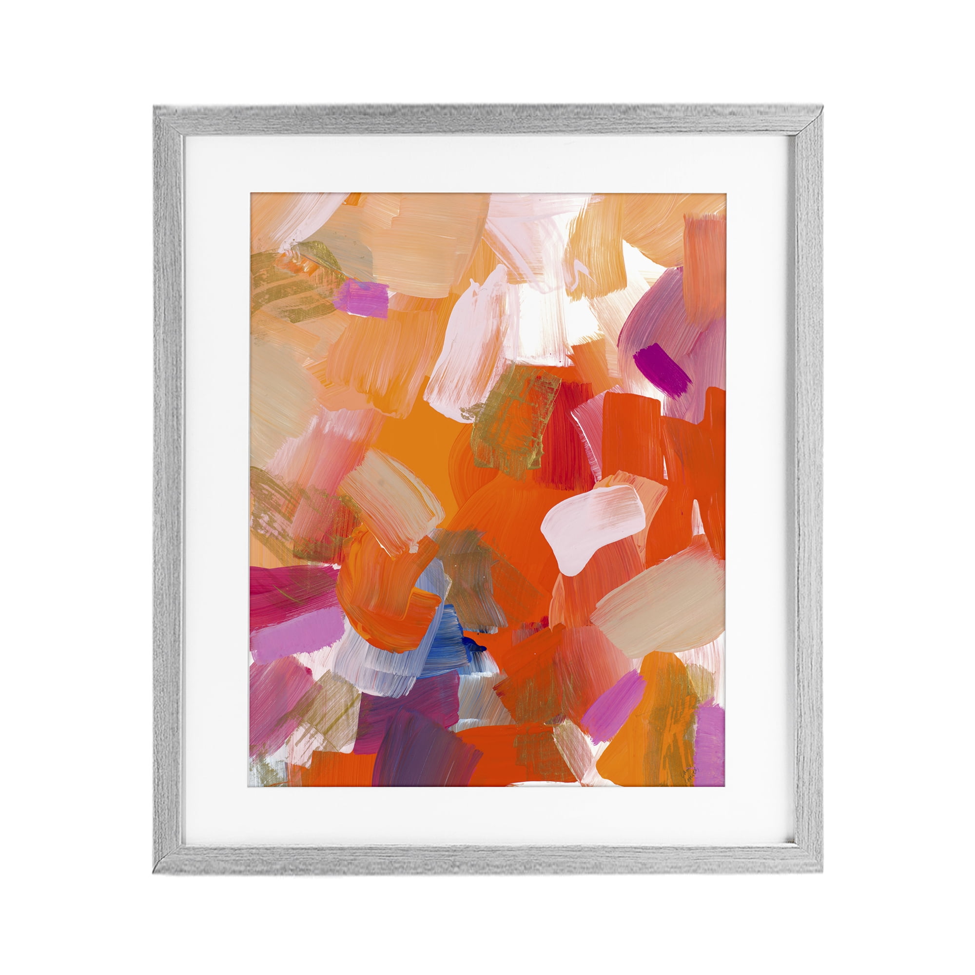 Stupell Industries Confetti Petals Abstraction Gray Framed Print Under Glass, design by Lanie Loreth