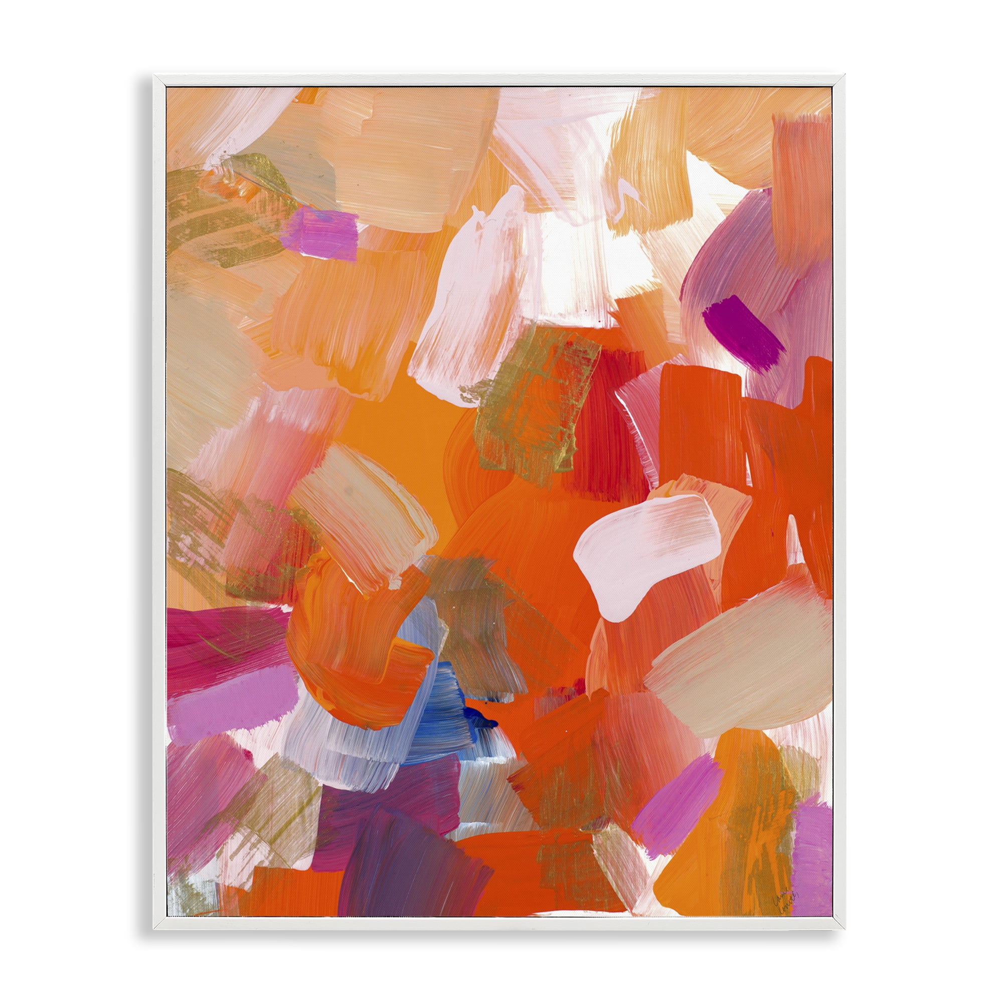 Stupell Industries Confetti Petals Abstraction White Framed Giclee Art, design by Lanie Loreth
