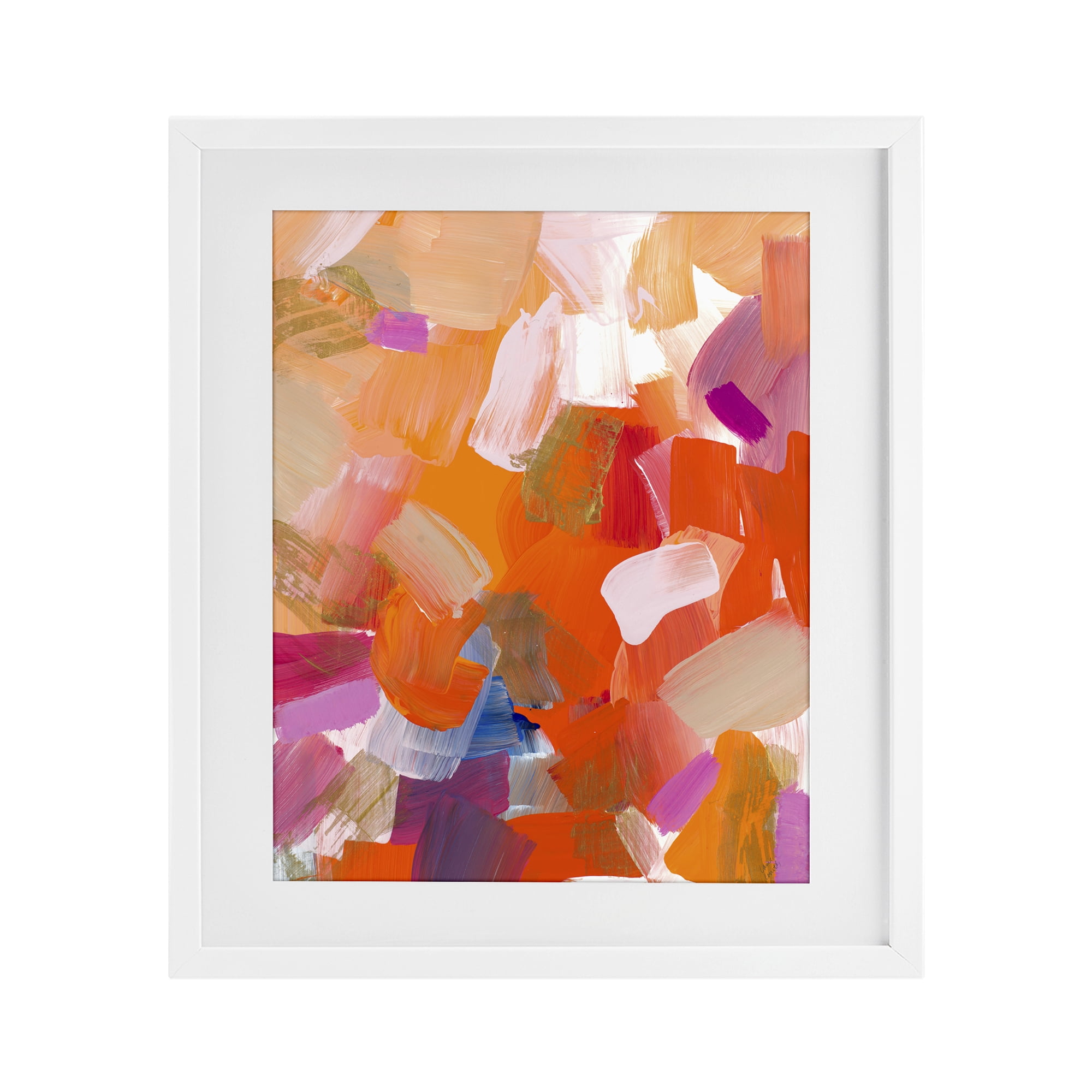 Stupell Industries Confetti Petals Abstraction White Framed Print Under Glass, design by Lanie Loreth