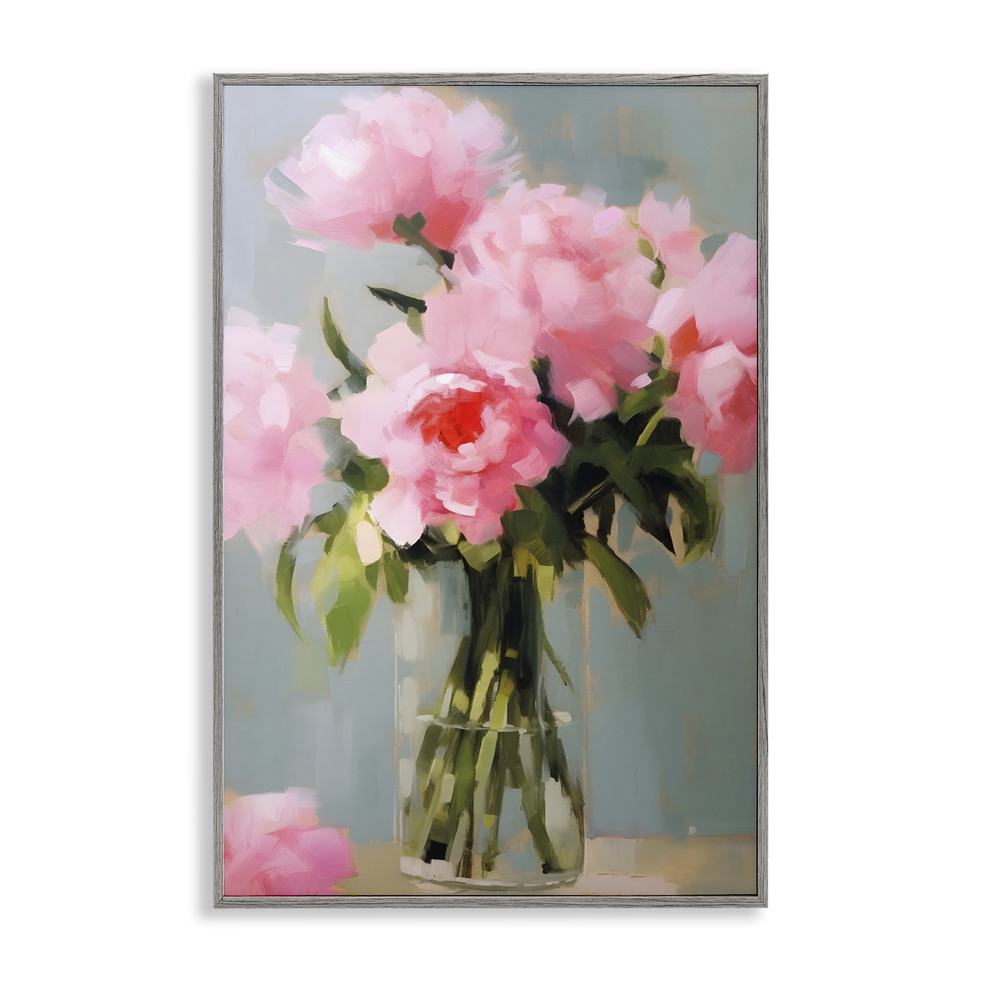 Stupell Industries Confetti Roses Bouquet Botanical & Floral Painting Gray Framed Art Print Wall Art, 20 x 30