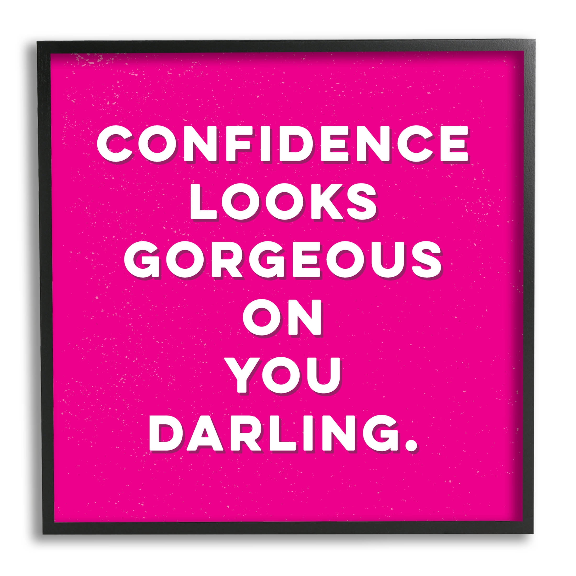 Stupell Industries Confidence Gorgeous On You Phrase Graphic Art Black Framed Art Print Wall Art, Design by K. Kaufman