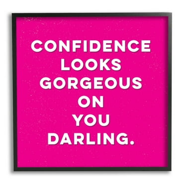 Stupell Industries Confidence Gorgeous On You Phrase Graphic Art Black Framed Art Print Wall Art, Design by K. Kaufman