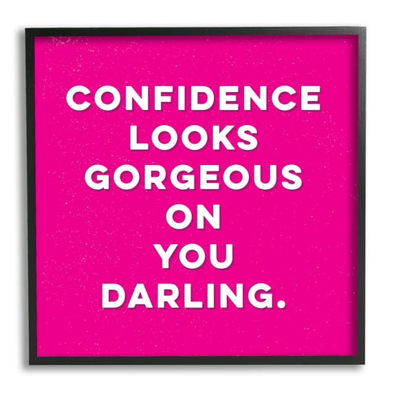 Stupell Industries Confidence Gorgeous On You Phrase Graphic Art Black Framed Art Print Wall Art, Design by K. Kaufman