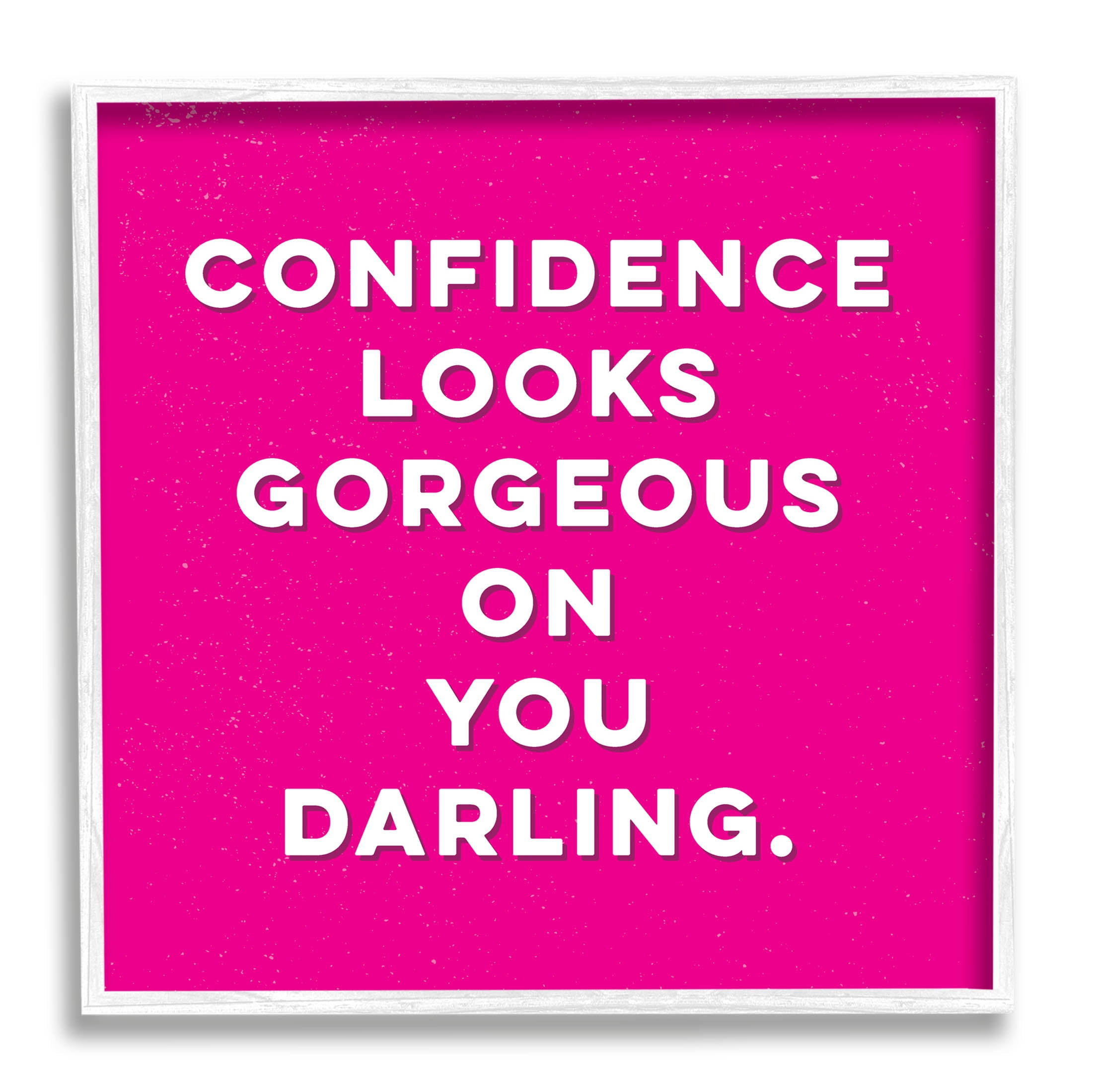 Stupell Industries Confidence Gorgeous On You Phrase Graphic Art White Framed Art Print Wall Art, Design by K. Kaufman