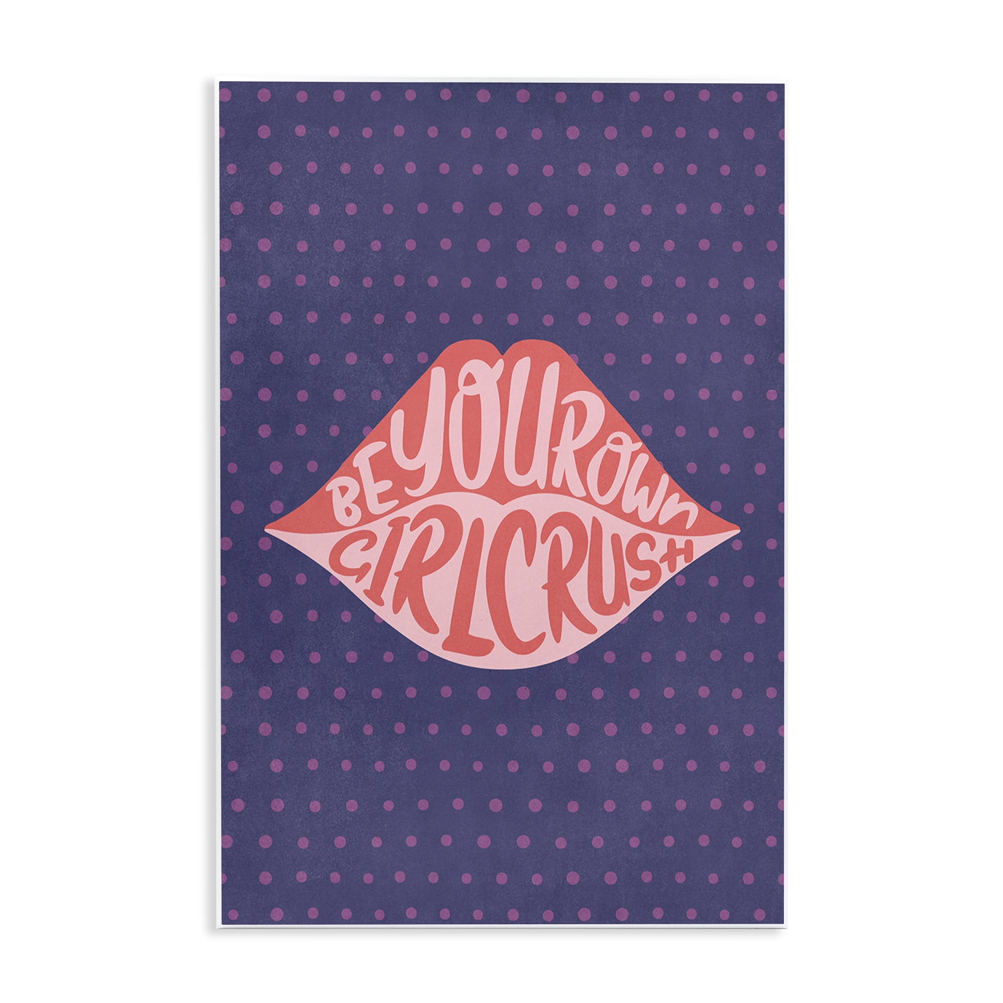 Stupell Industries Confident Girl Crush Lips Text & Numbers Painting Unframed Art Print Wall Art, 10 x 15