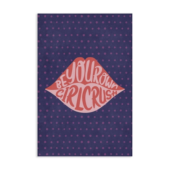 Stupell Industries Confident Girl Crush Lips Text & Numbers Painting Wrapped Canvas Art Print Wall Art, 16 x 24