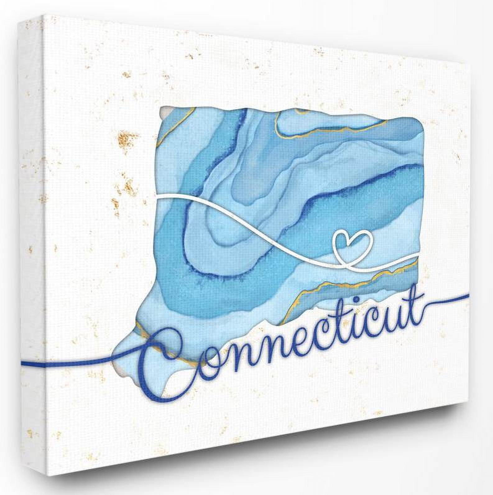 Stupell Industries Connecticut Agate Blue US State Design Canvas Wall Art by Ziwei Li