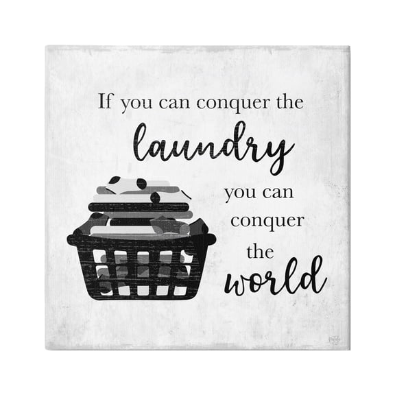 Stupell Industries Conquering Laundry & World Casual Home Phrase Graphic Art Gallery Wrapped Canvas Print Wall Art, Design by Natalie Carpentieri