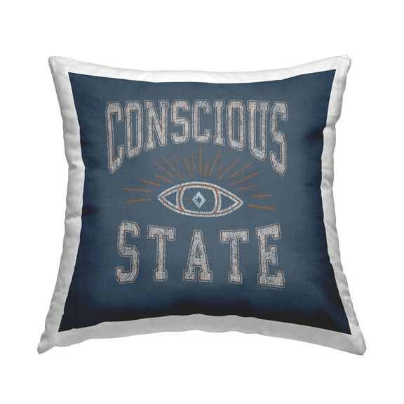 Stupell Industries Conscious State Varsity Style Decorative Printed Throw Pillow Design by Higher Learning/Life Is High.