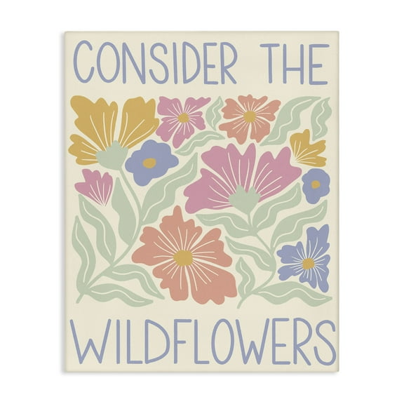 Stupell Industries Consider The Wildflowers Phrase Quotes and Sayings Painting Wrapped Canvas Canvas Art Print Wall Art, 16 x 20