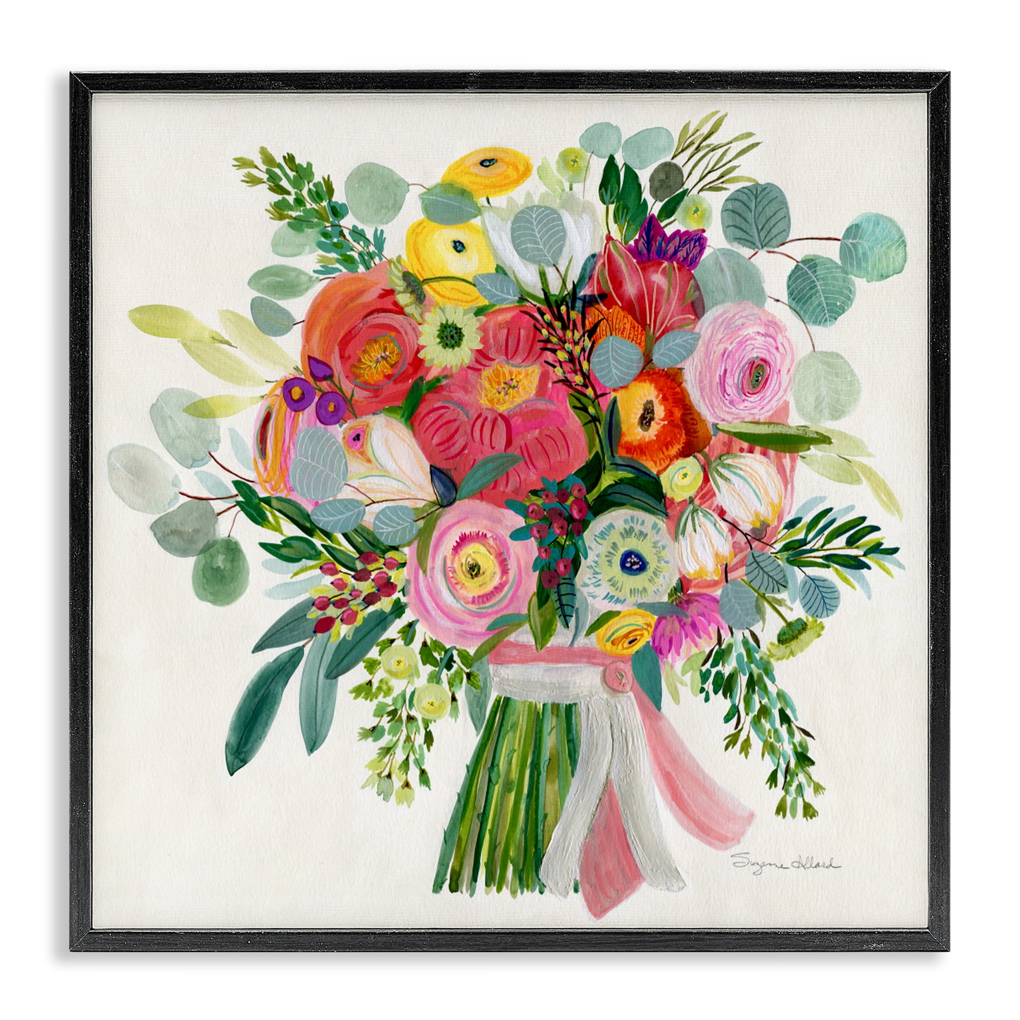 Stupell Industries Constant Friend Bouquet Black Framed Giclee Art, design by Suzanne Allard