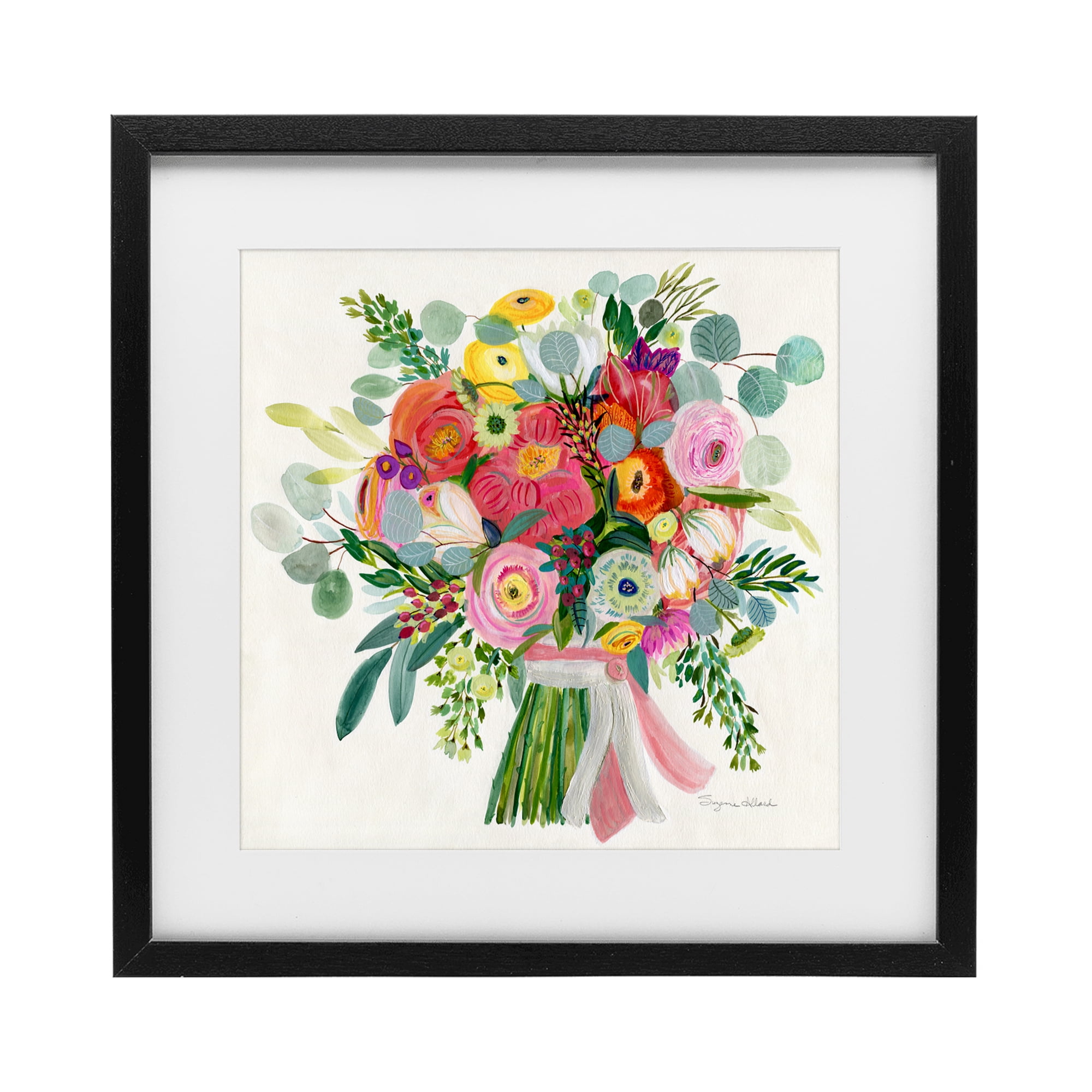 Stupell Industries Constant Friend Bouquet Black Framed Print Under Glass, design by Suzanne Allard