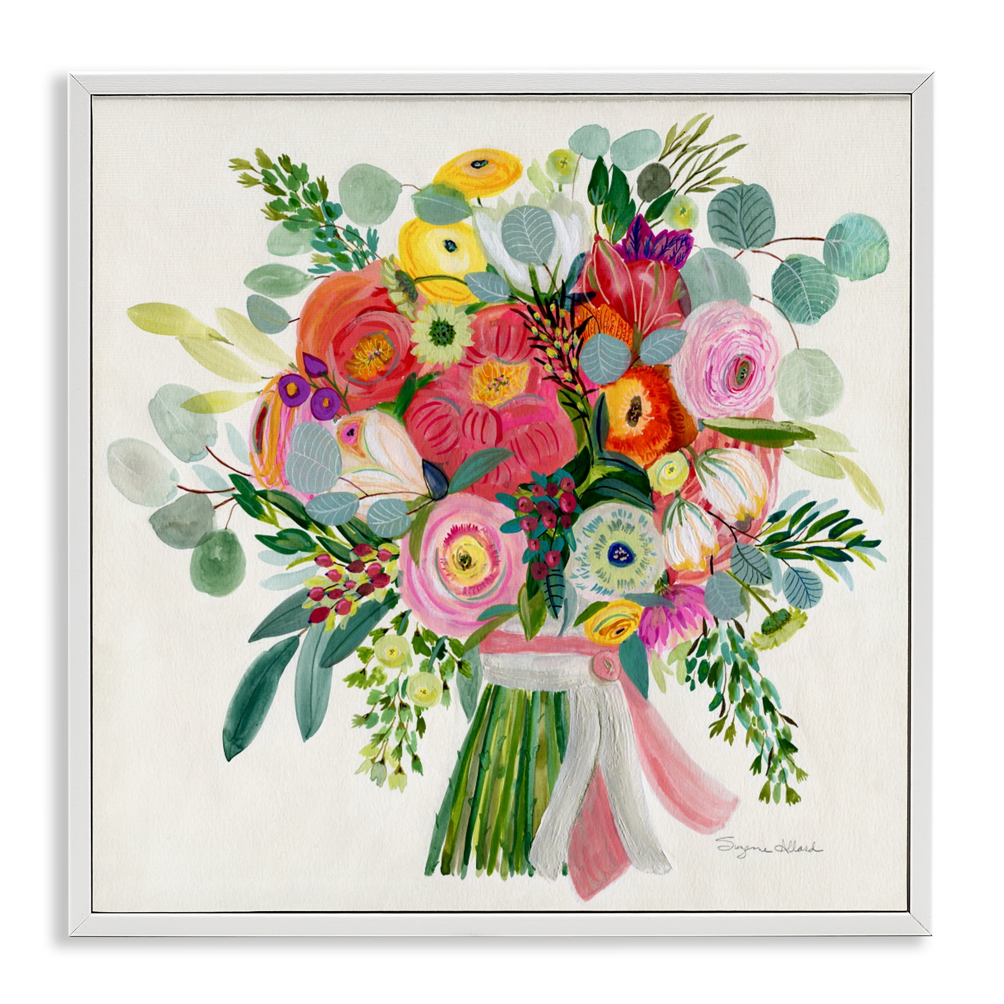 Stupell Industries Constant Friend Bouquet White Framed Giclee Art, design by Suzanne Allard