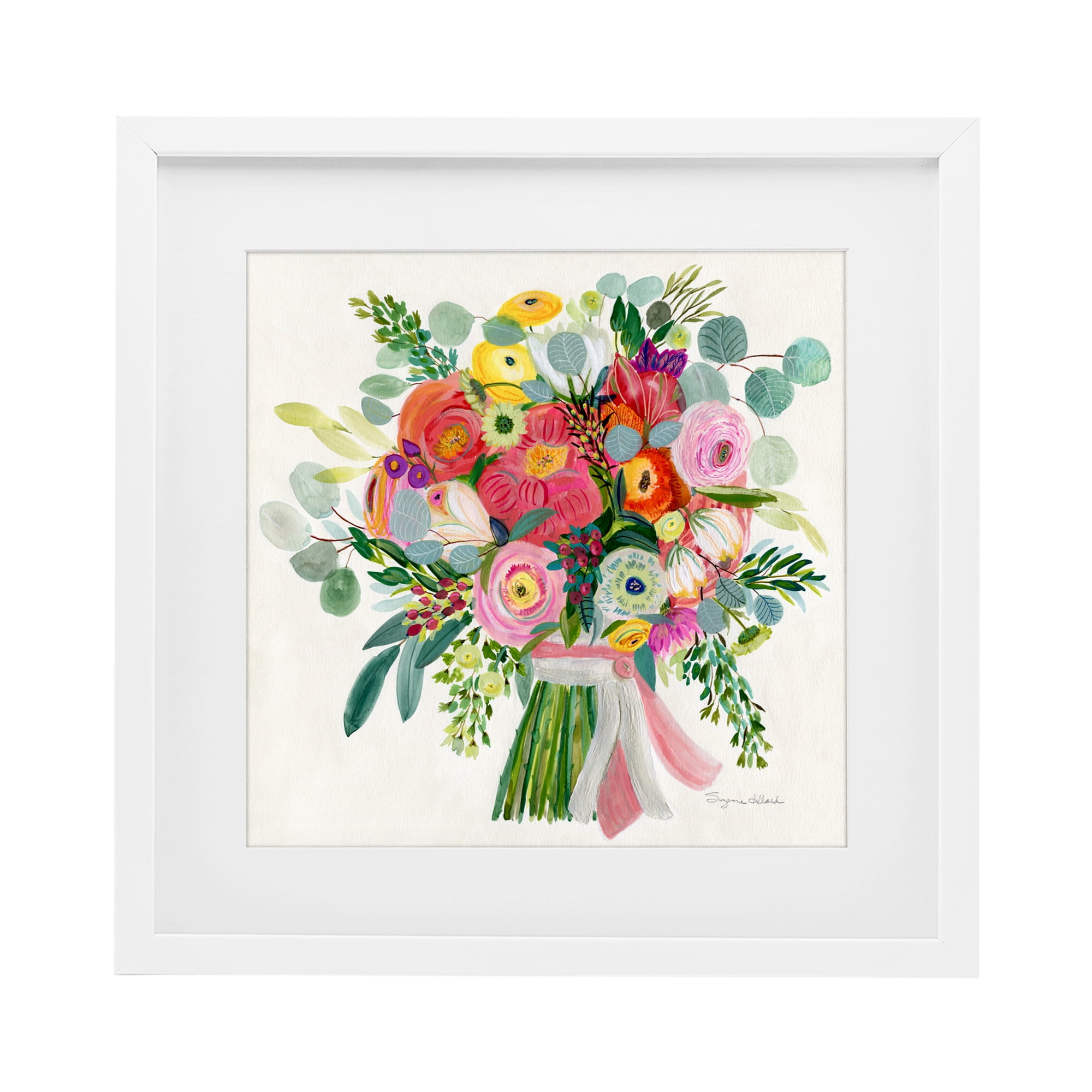 Stupell Industries Constant Friend Bouquet White Framed Print Under Glass, design by Suzanne Allard