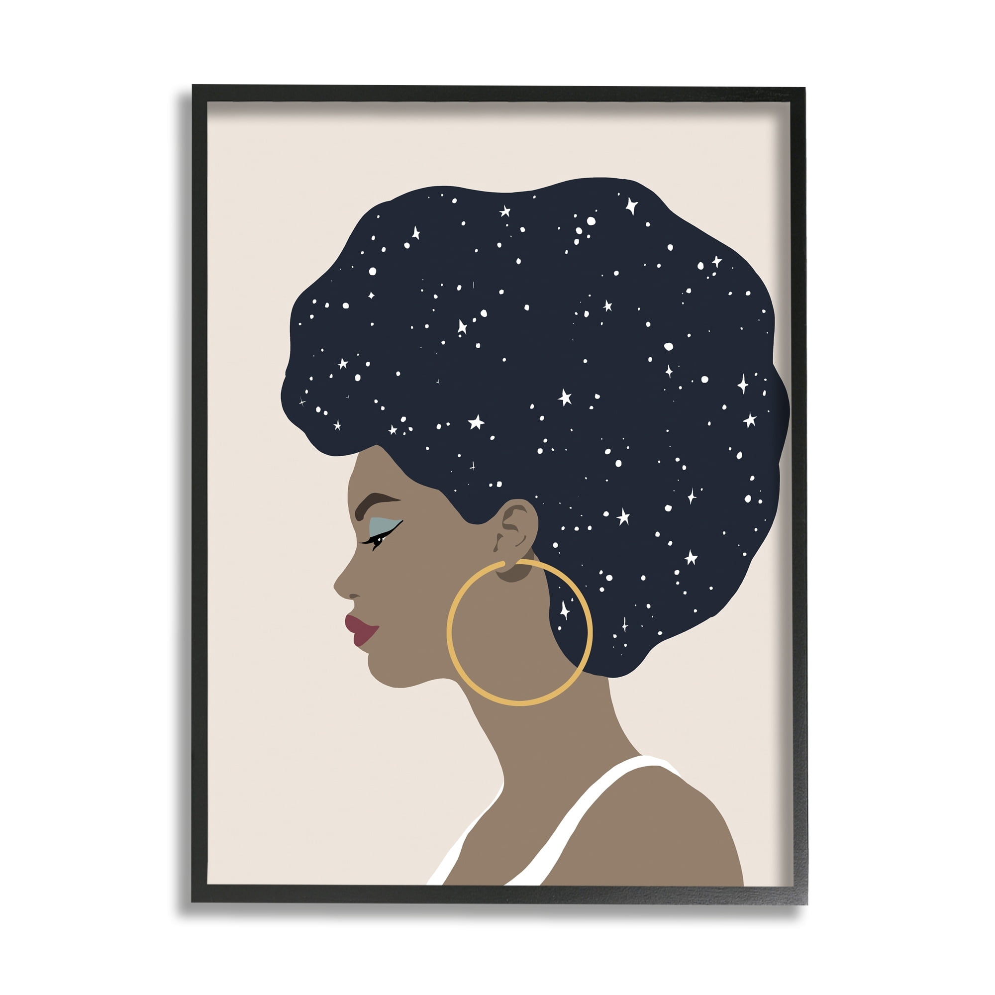 Stupell Industries Constellation Hair Glam Female Astrological Stars,11 x 14,Designed by Annie Warren