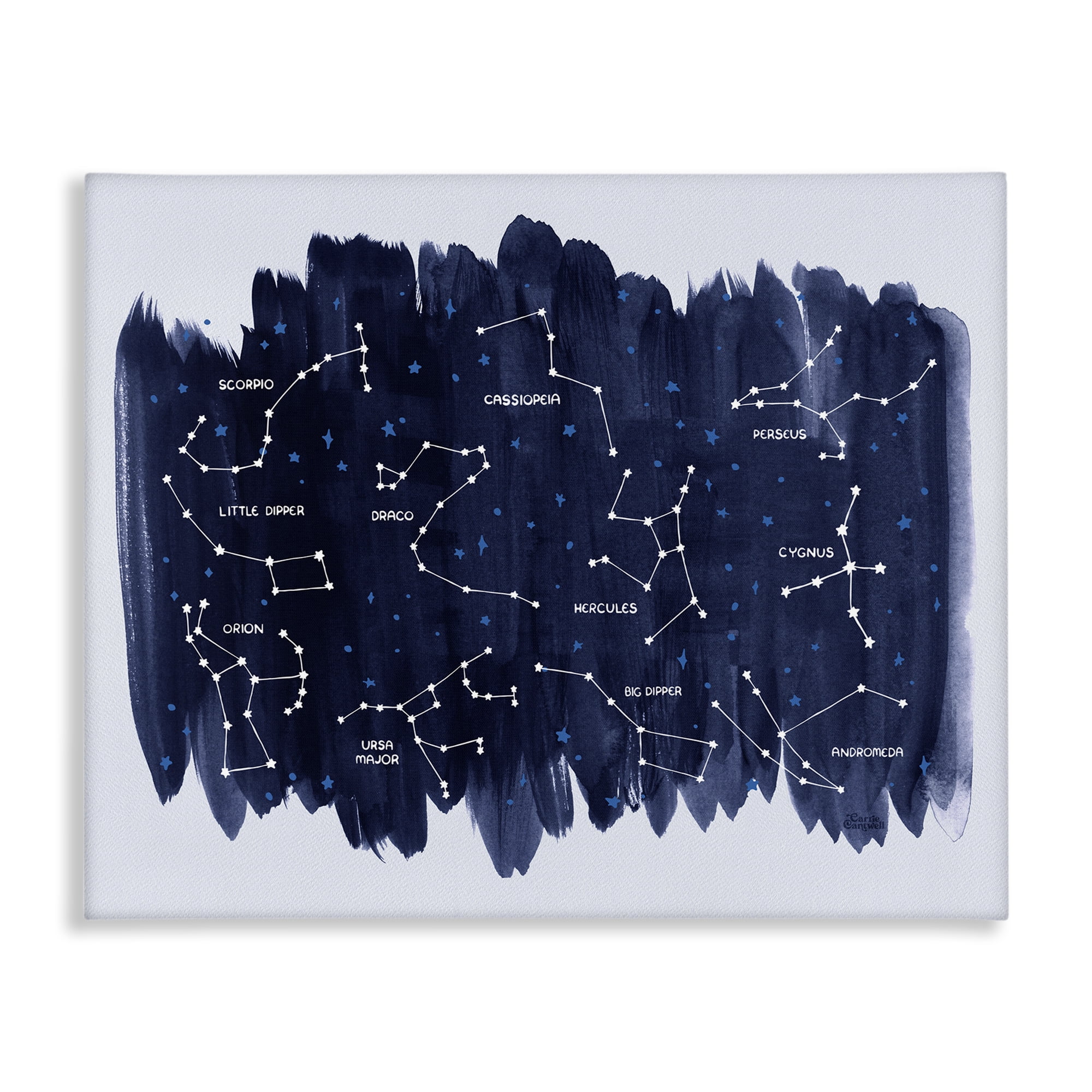 Stupell Industries Constellations on Blue Animals & Insects Painting Gallery Wrapped Canvas Art Print Wall Art, 20 x 16