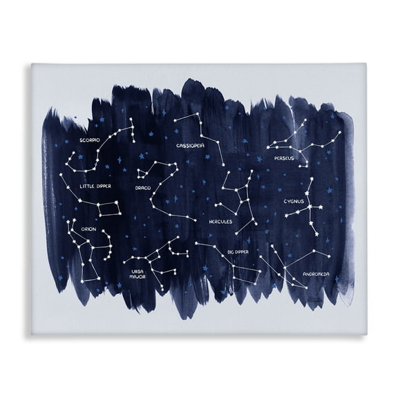 Stupell Industries Constellations on Blue Animals & Insects Painting Gallery Wrapped Canvas Art Print Wall Art, 20 x 16