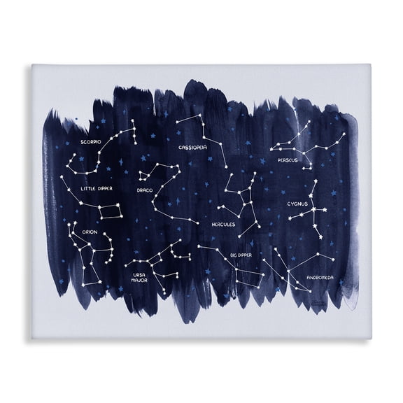 Stupell Industries Constellations on Blue Animals & Insects Painting Gallery Wrapped Canvas Art Print Wall Art, 40 x 30