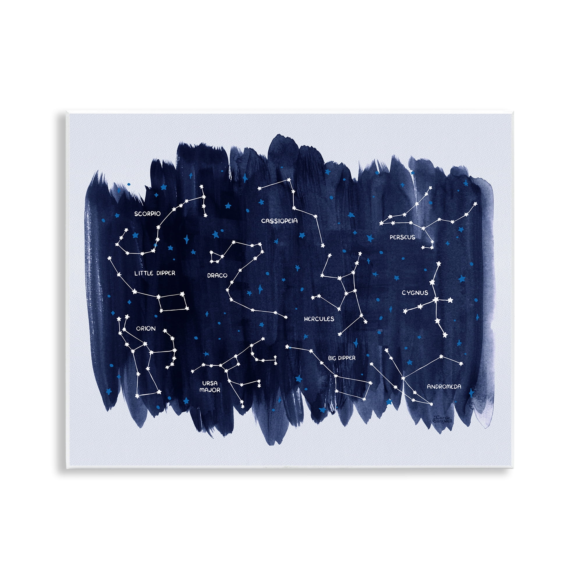 Stupell Industries Constellations on Blue Animals & Insects Painting Unframed Art Print Wall Art, 14 x 11