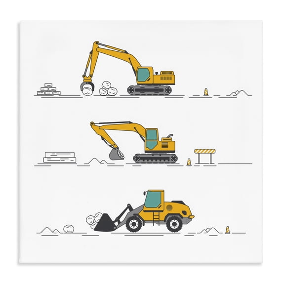 Stupell Industries Eclectic Construction Digs Machine Canvas Art, 17 x 17, by Creative Studio