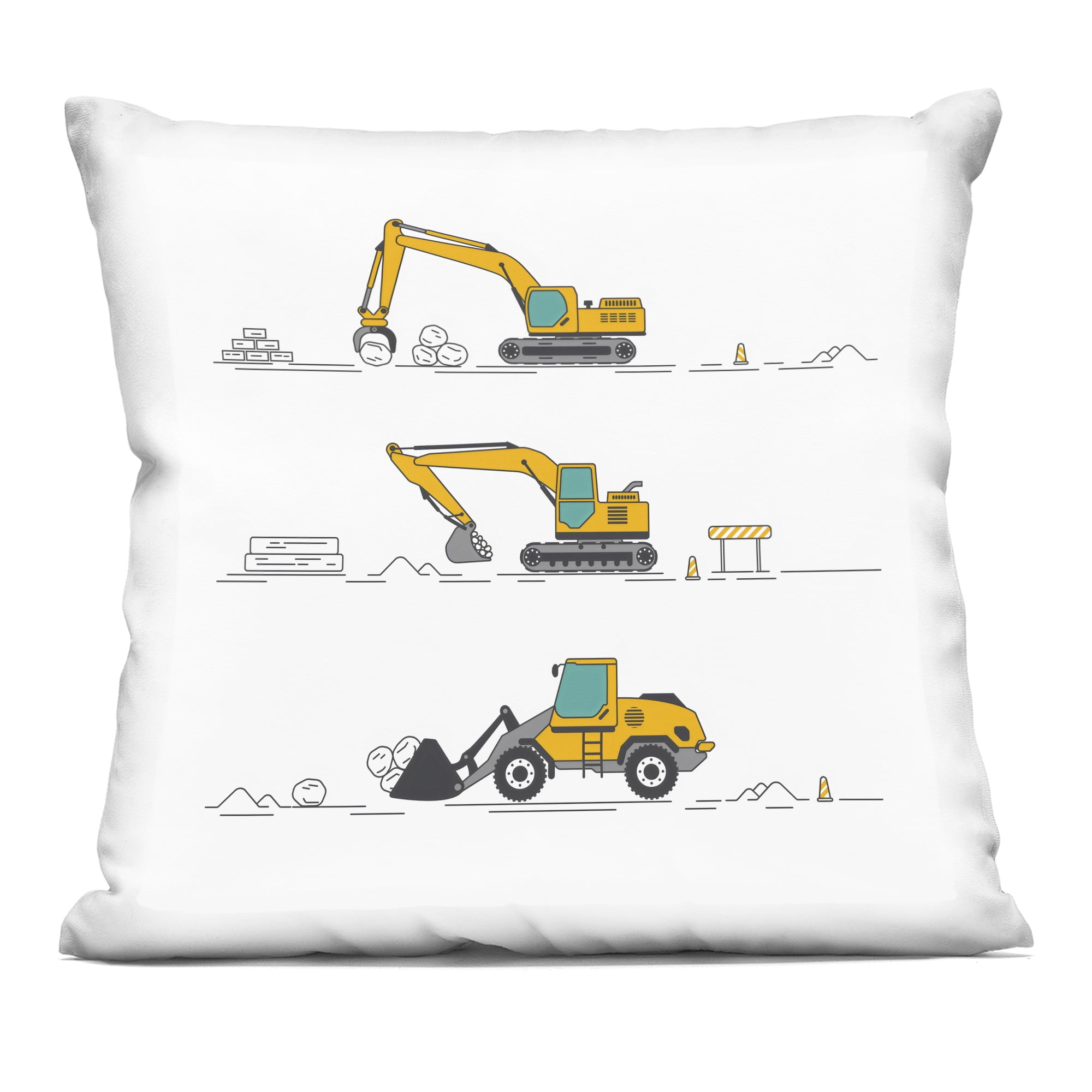 Stupell Industries Construction Digs Machine Decorative Printed Throw Pillow, design by Creative Studio