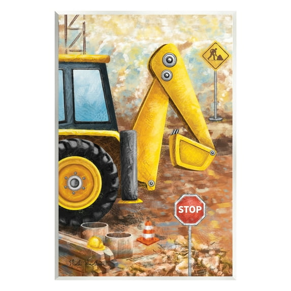 Stupell Industries Construction Site Painting Transportation Painting Unframed Art Print Wall Art, 10 x 15