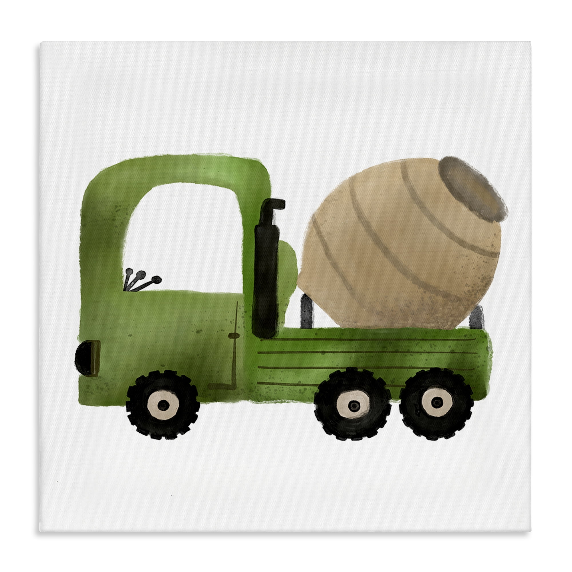 Stupell Industries Construction Truck Vehicle Transportation Painting Wrapped Canvas Art Print Wall Art, 17 x 17