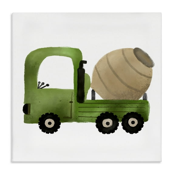 Stupell Industries Construction Truck Vehicle Transportation Painting Wrapped Canvas Art Print Wall Art, 30 x 30