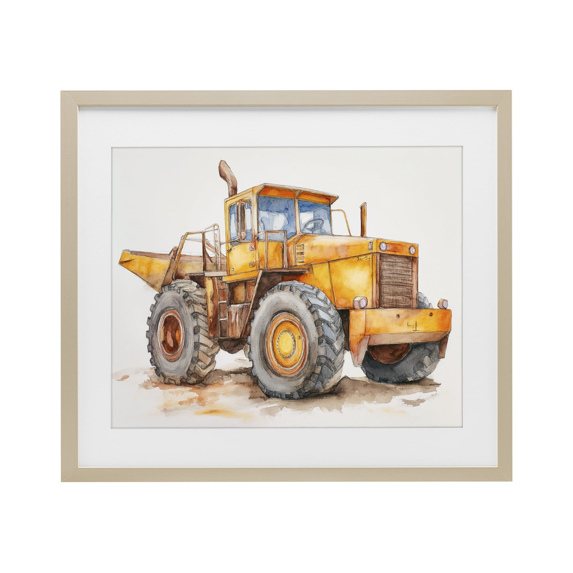 Stupell Industries Construction Truck Whimsicality Birch Framed Print Under Glass, design by Steve Hunziker