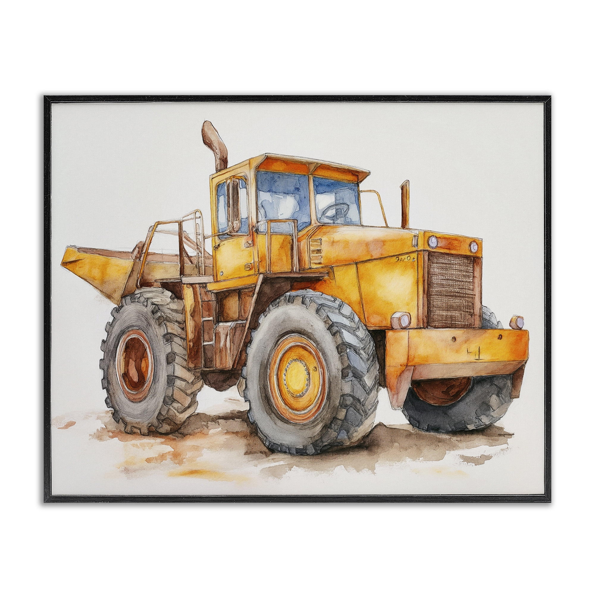Stupell Industries Construction Truck Whimsicality Black Framed Giclee Art, design by Steve Hunziker