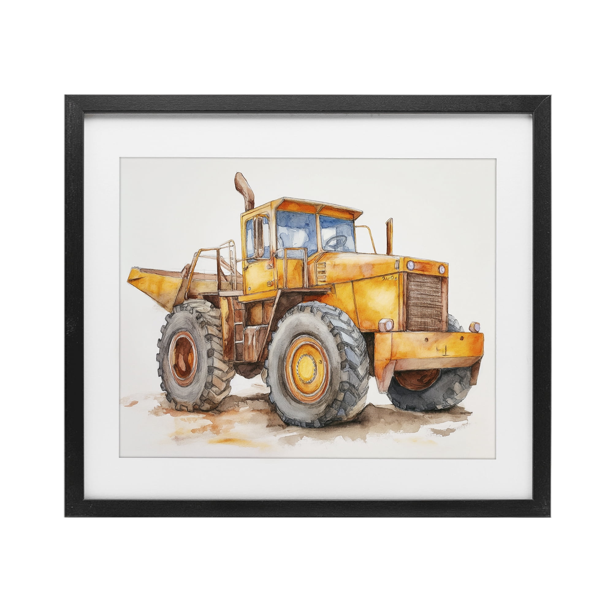 Stupell Industries Construction Truck Whimsicality Black Framed Print Under Glass, design by Steve Hunziker