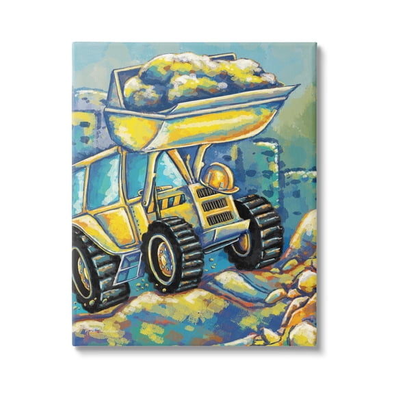 Stupell Industries Construction Vehicle Painting Transportation Painting Gallery Wrapped Canvas Print Wall Art, 36 x 48