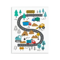 Stupell Industries Construction Vehicles Road Transportation Painting Unframed Art Print Wall Art, 11 x 14
