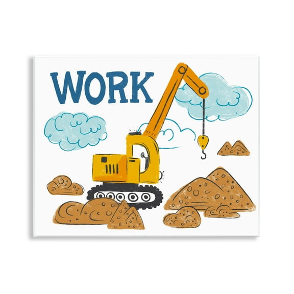 Stupell Industries Construction Work Bulldozer Transportation Painting Unframed Art Print Wall Art, 14 x 11