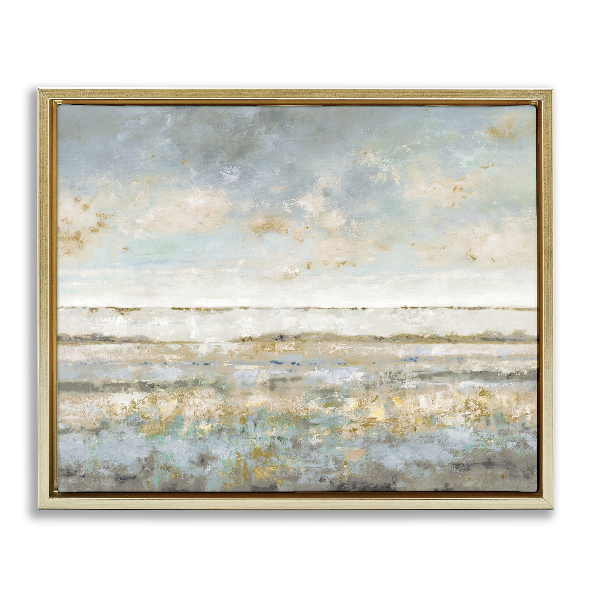 Stupell Industries Contemplative Mood Abstract Gold Framed Floater Canvas Wall Art, design by Lorenzo Collective