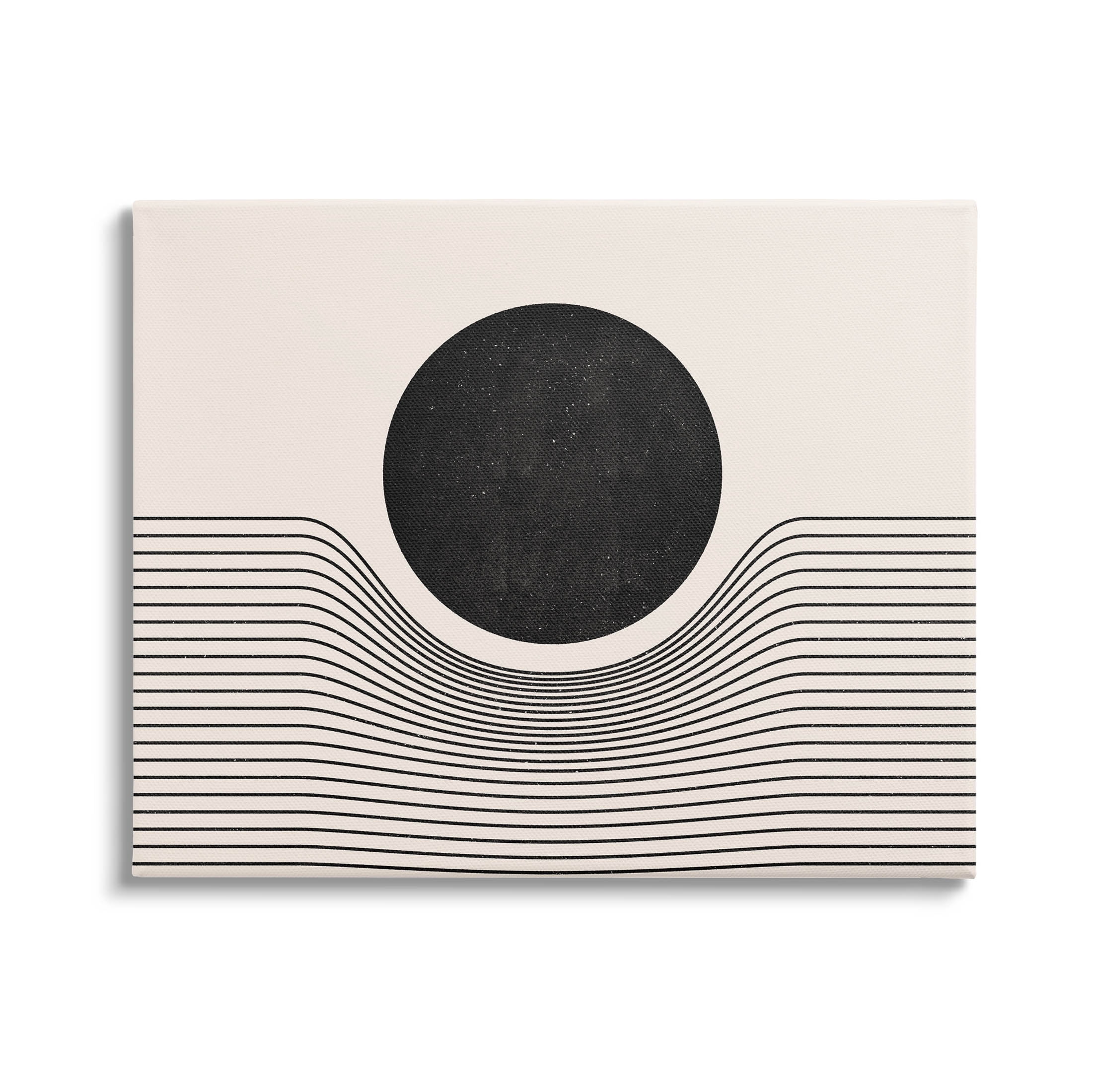 Stupell Industries Contemporary Abstract Circle Stripes Graphic Art Gallery Wrapped Canvas Print Wall Art, Design by JJ Design House LLC