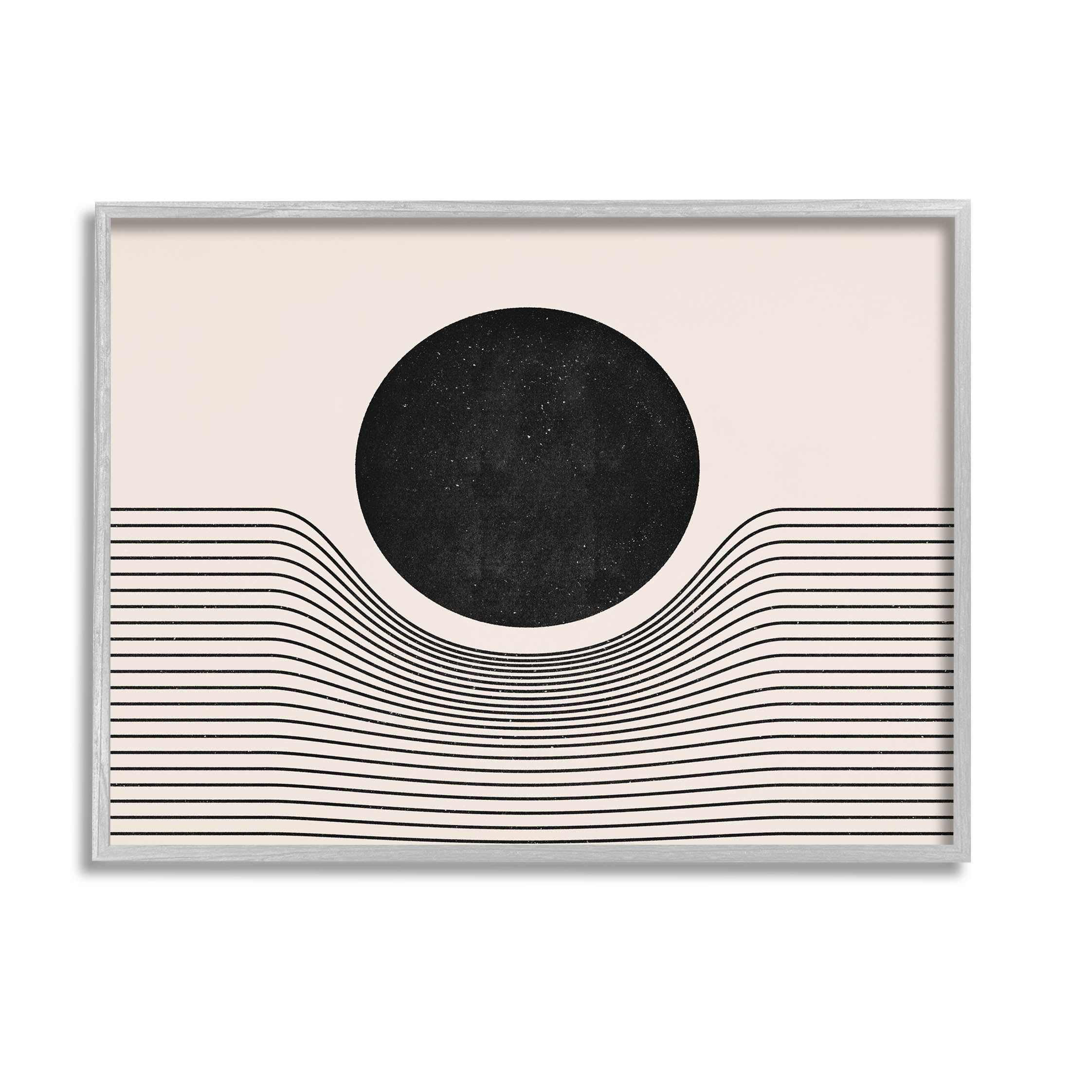 Stupell Industries Contemporary Abstract Circle Stripes Graphic Art Gray Framed Art Print Wall Art, Design by JJ Design House LLC