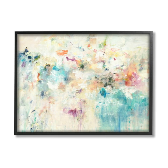 Stupell Industries Contemporary Abstract Composition Painting Black Framed Art Print Wall Art, Design by Lisa Ridgers