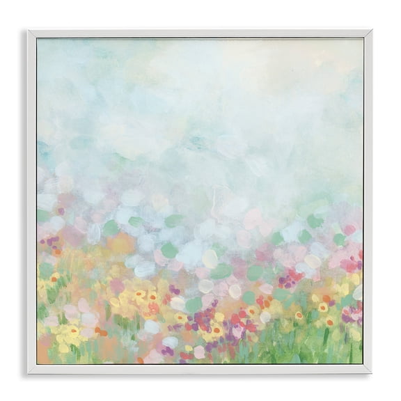Stupell Industries Contemporary Abstract Daisy Field White Framed Giclee Art, 12 x 12, by June Erica Vess