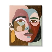 Stupell Industries Contemporary Abstract Face Abstract Painting Gallery Wrapped Canvas Print Wall Art