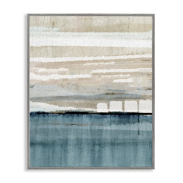 Stupell Industries Contemporary Abstract Ocean Drip Landscape Gray ...