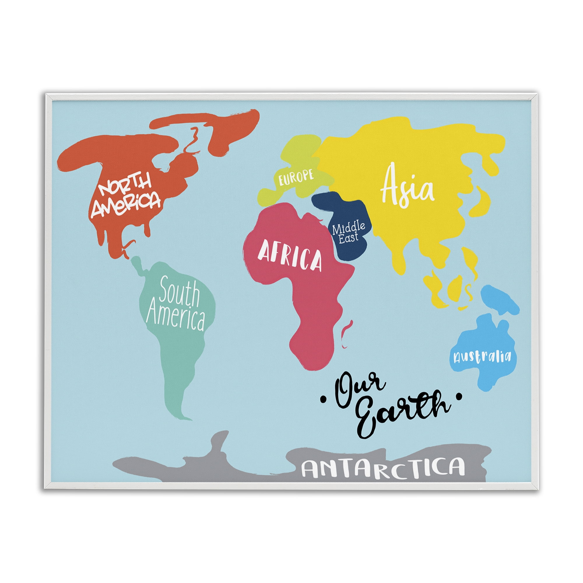 Whrite Shape Stupell Industries Contemporary Abstract Our Earth World Map Bold Shape ...