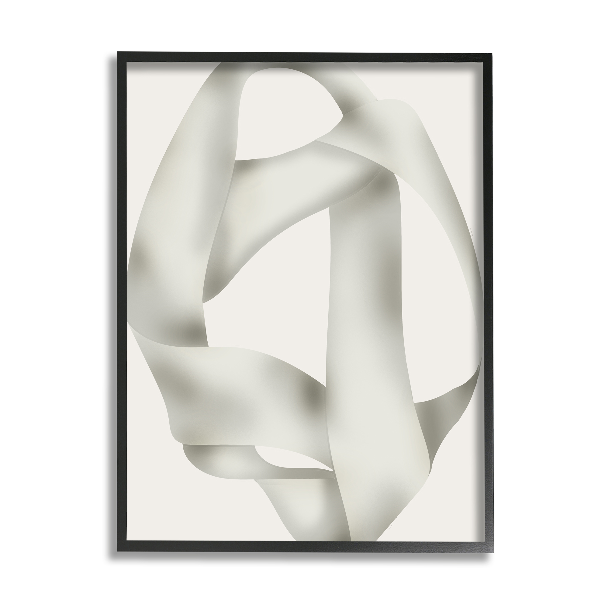Stupell Industries Contemporary Abstract Overlap Abstract Painting Black Framed Art Print Wall Art, 16 x 20