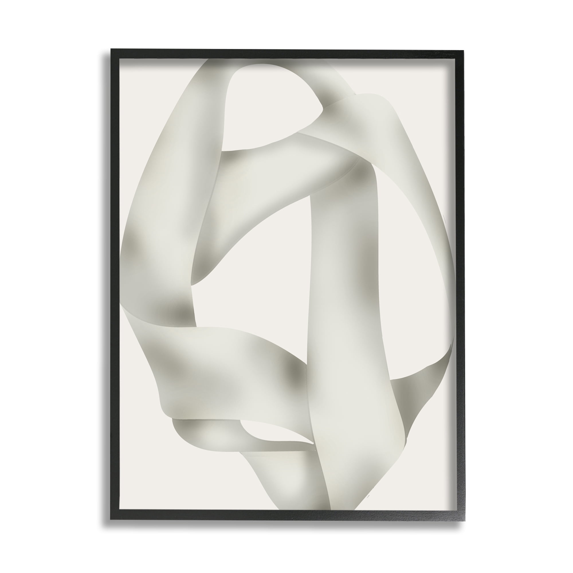 Stupell Industries Contemporary Abstract Overlap Abstract Painting Black Framed Art Print Wall Art, 24 x 30