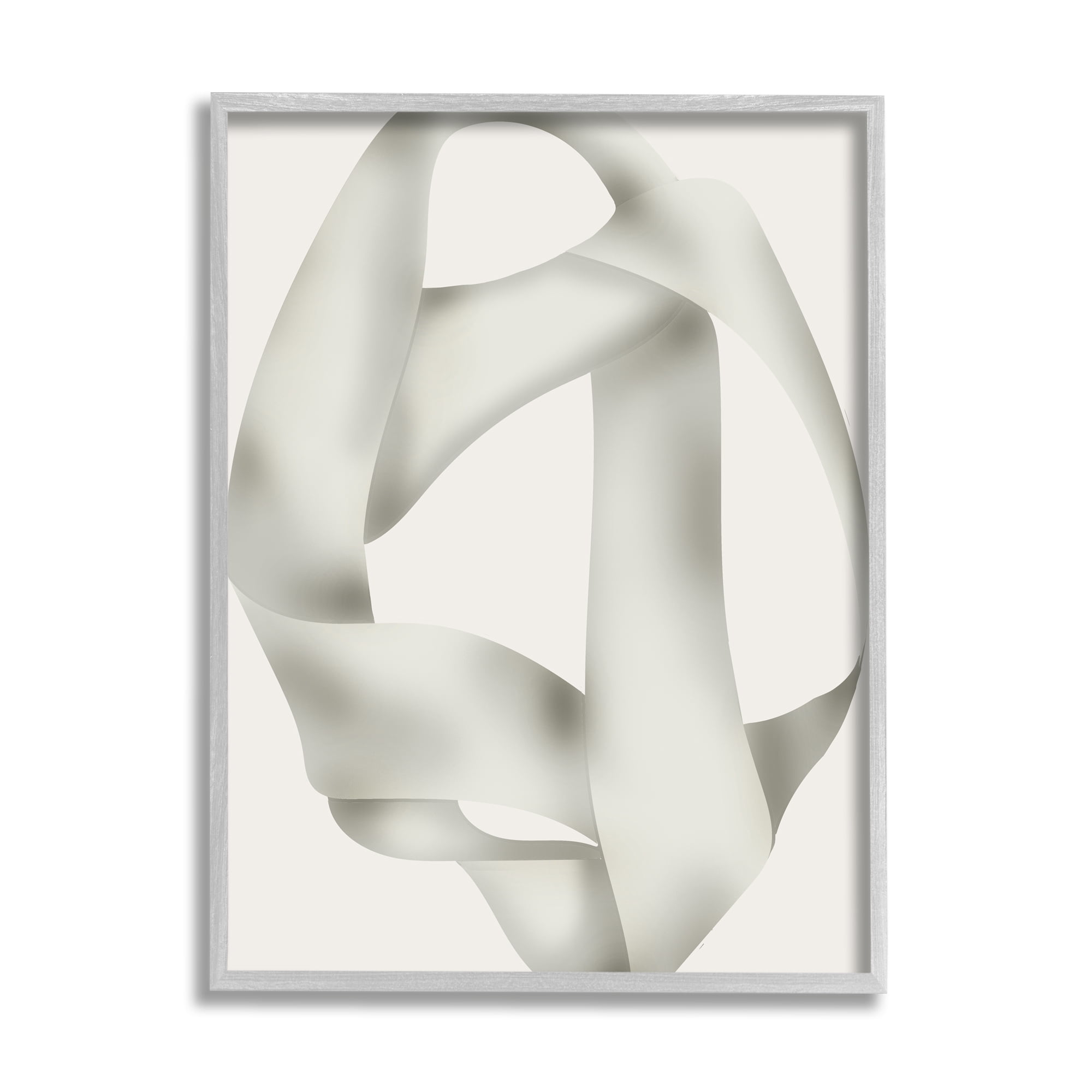 Stupell Industries Contemporary Abstract Overlap Abstract Painting Gray Framed Art Print Wall Art, 24 x 30