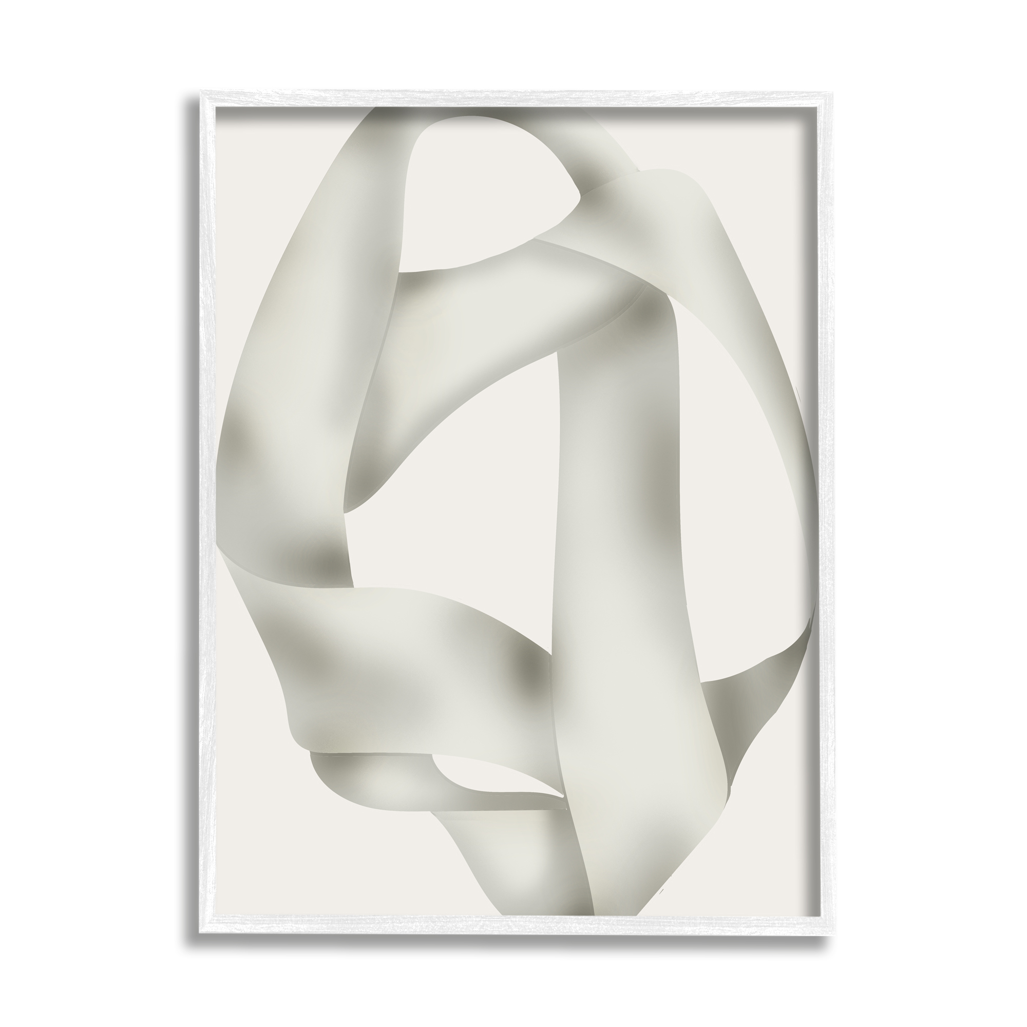 Stupell Industries Contemporary Abstract Overlap Abstract Painting White Framed Art Print Wall Art, 11 x 14