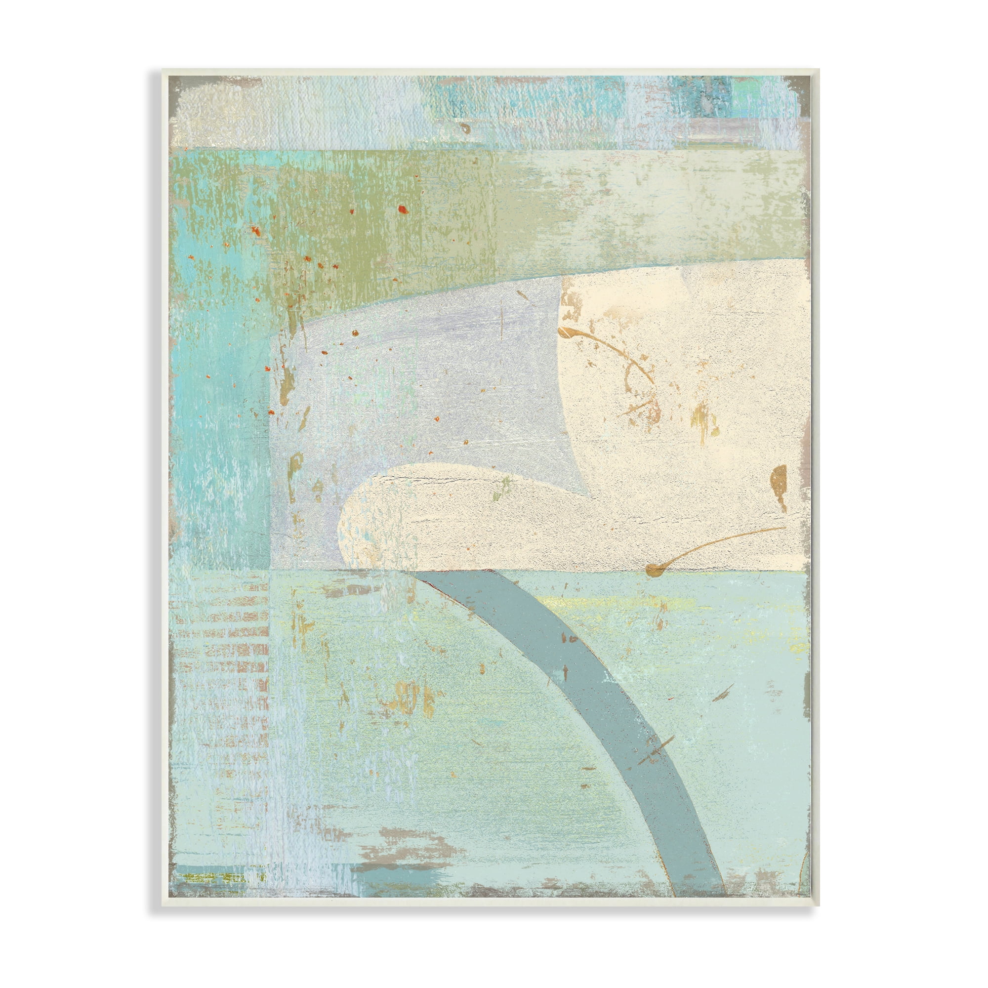 Stupell Industries Contemporary Abstract Shapes Muted Cool Tones,10 x 15,Designed by Suzanne Nicoll