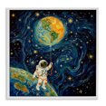 thumbnail image 1 of Stupell Industries Contemporary Astronaut with Earth Balloon White Framed Giclee Art, 24 x 24, by Angie Hawke, 1 of 8