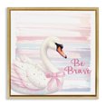 thumbnail image 1 of Stupell Industries Contemporary Be Brave Pastel Swan Gold Floating Frame Canvas Art, 18 x 18, by Kim Allen, 1 of 8
